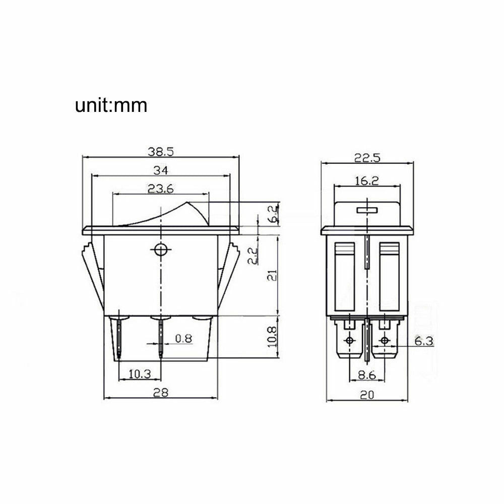 1Pc LED On/Off Indicator Rocker Toggle Switch Driving Lamp/Work Light Bar C