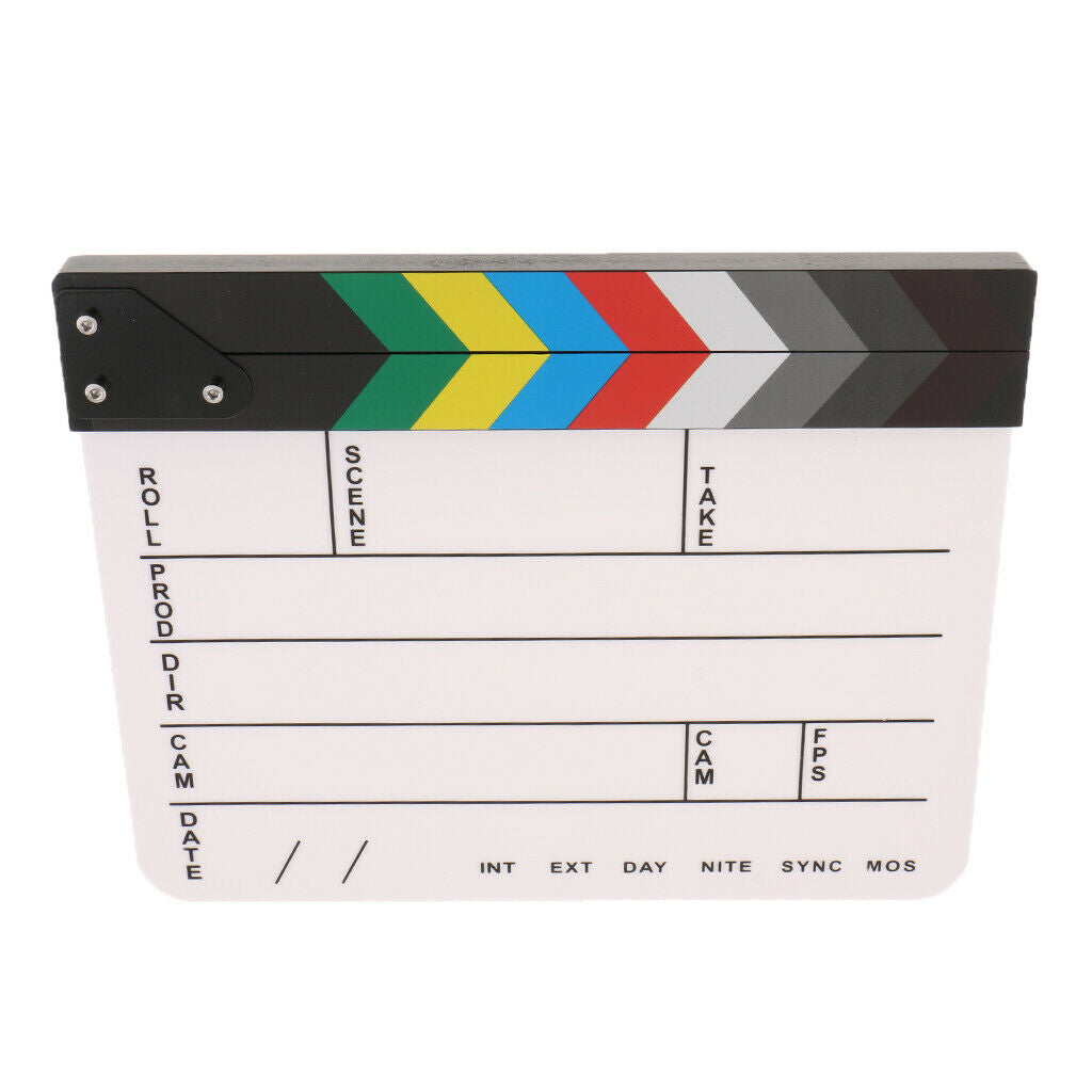 Acrylic Clapboard Dry Erase Director Film Movie Clapper Board Slate 25x30cm