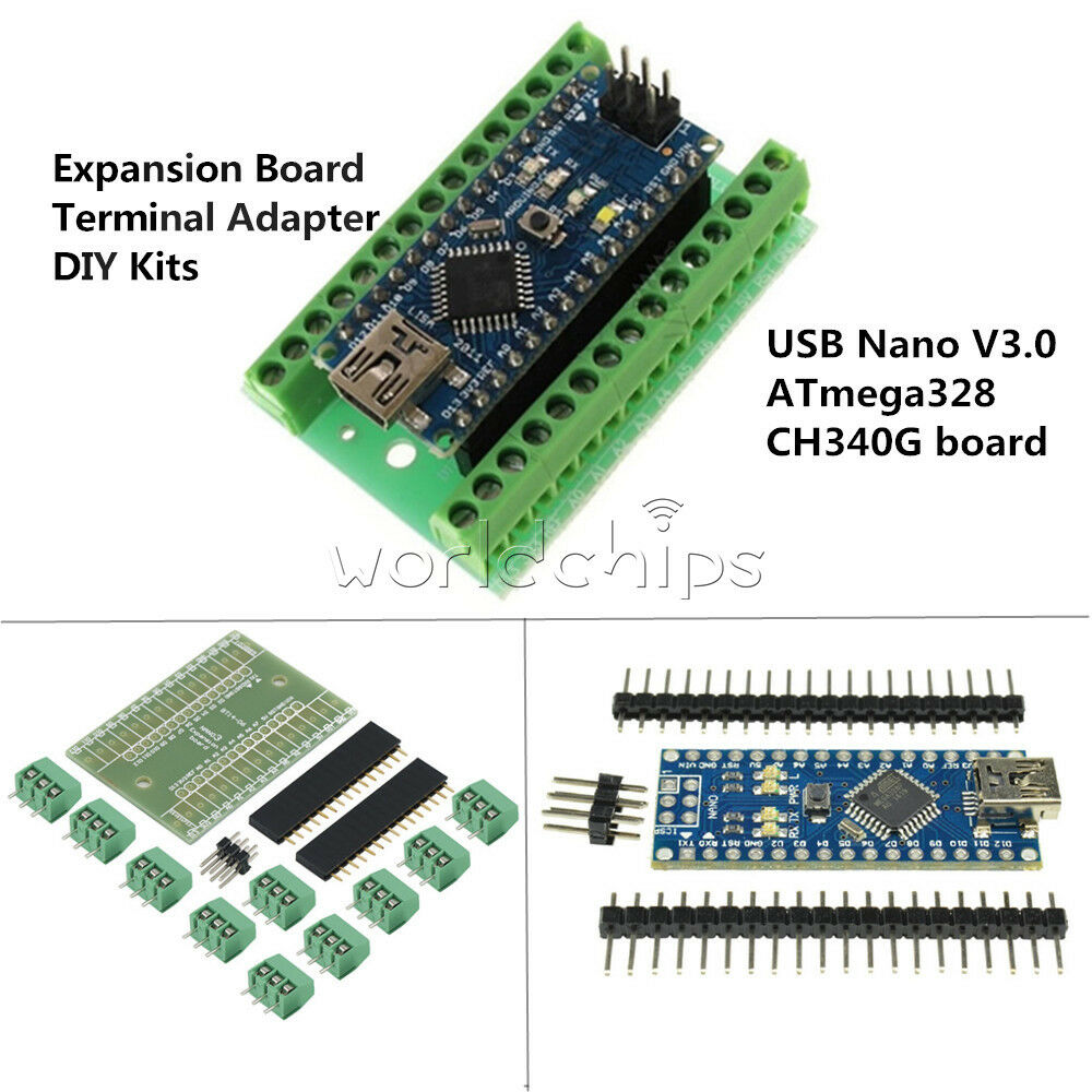 Nano V3.0 CH340G ATmega328 5V/16MHz Terminal Adapter Sheild Board for Arduino