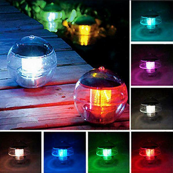 2X Solar Power Water Floating Light Swimming Pool Ball 7-Color LED Flashing Lamp