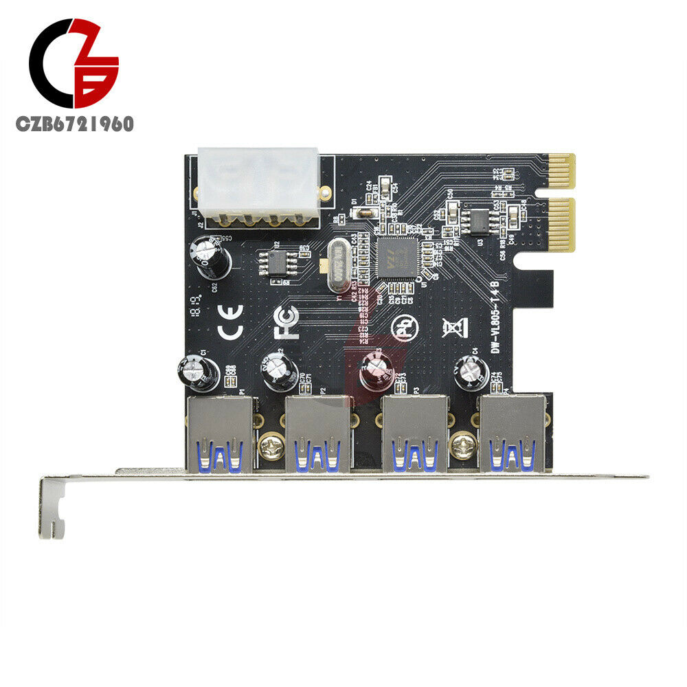 4 Port 5 Gbps Speed PCI-E to USB 3.0 HUB PCI Express Expansion Card Adapter