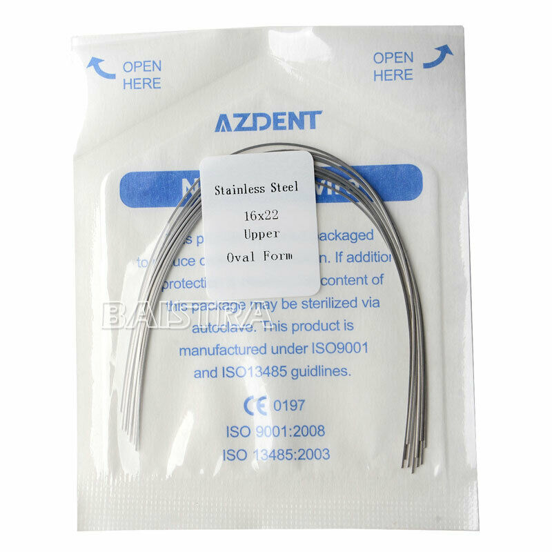 50X Dental Ortho Stainless Steel Rectangular Arch Wires 16x22 Upper Ovoid Form