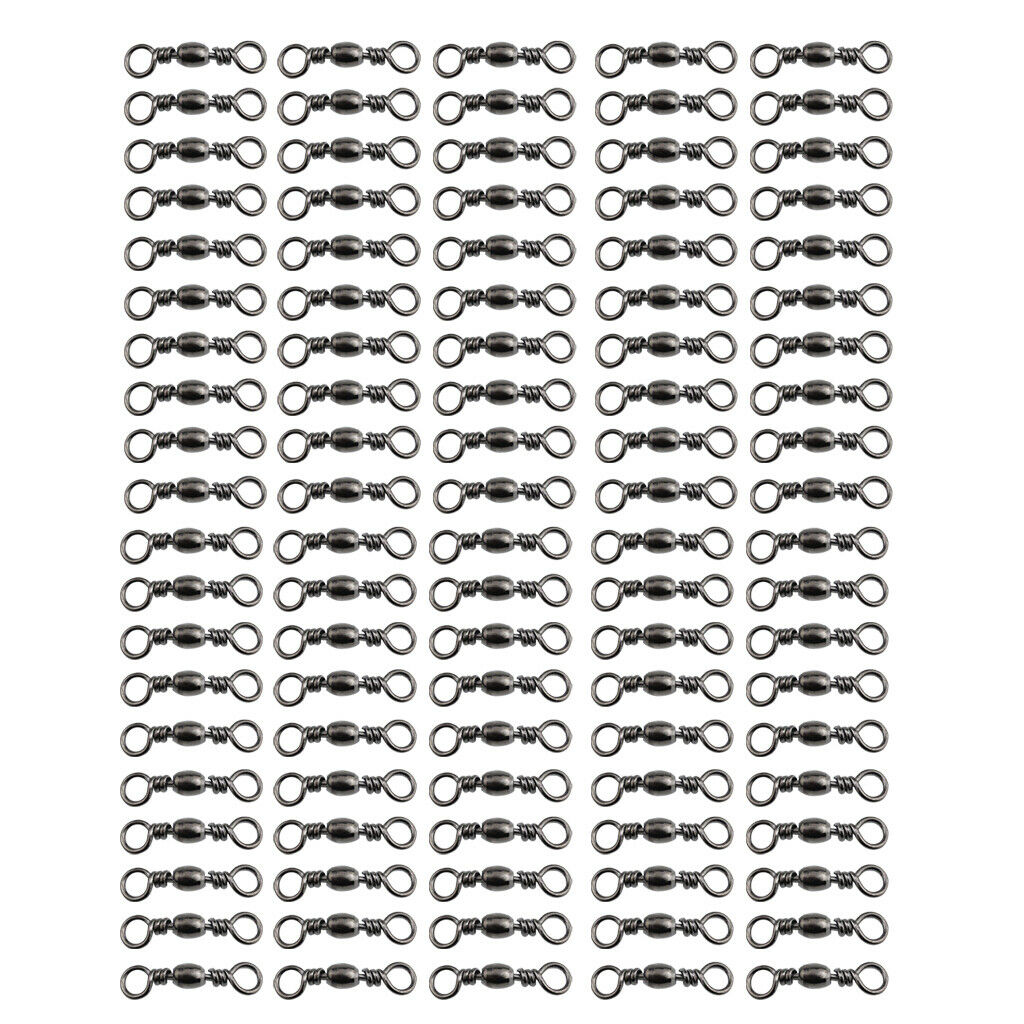 100 Pieces Rolling Barrel Swivels Bearing Hook Ring Fishing Accessories 28mm