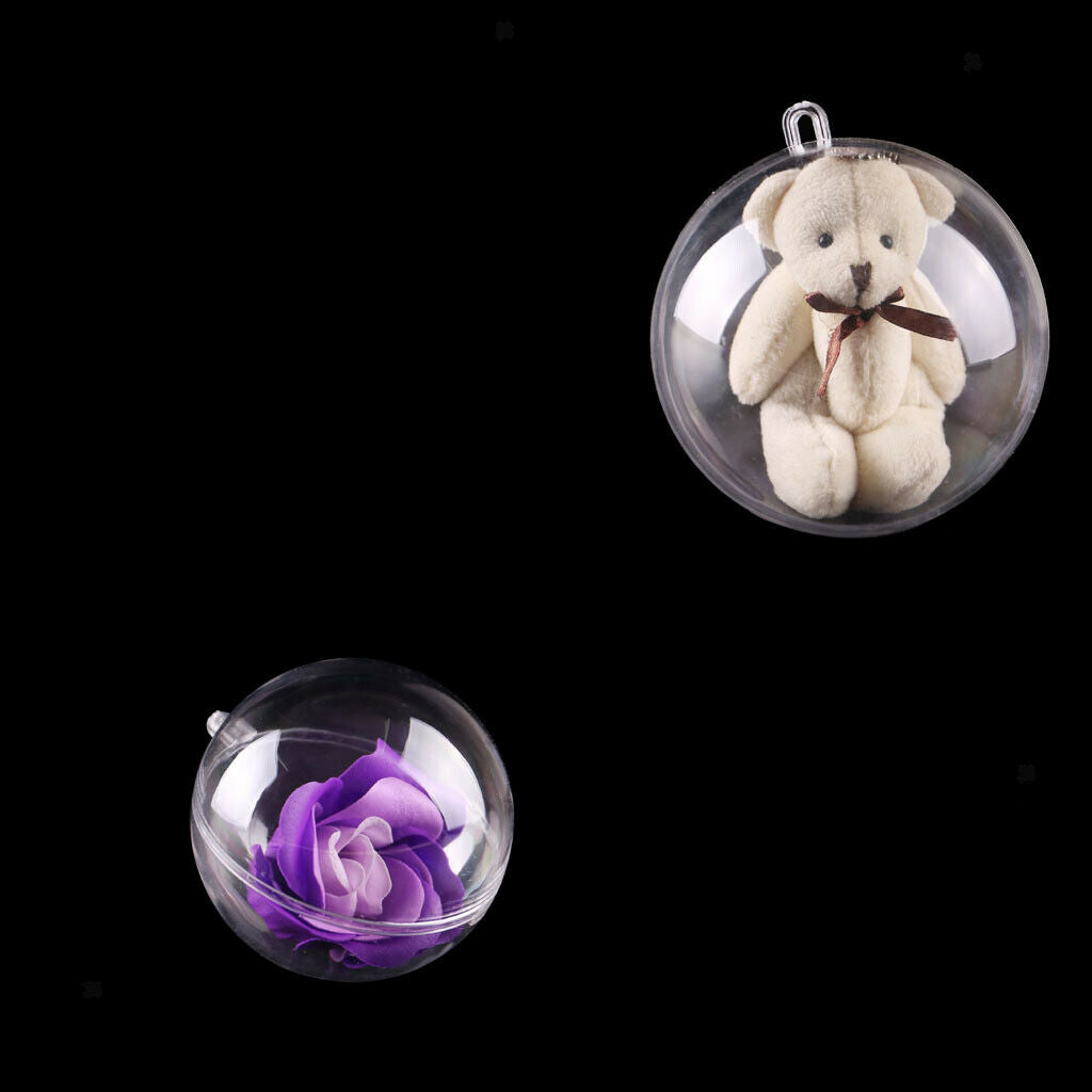 20Pcs Plastic Hanging Ball Clear Baubles Xmas Party Home Christmas Ornament Gift