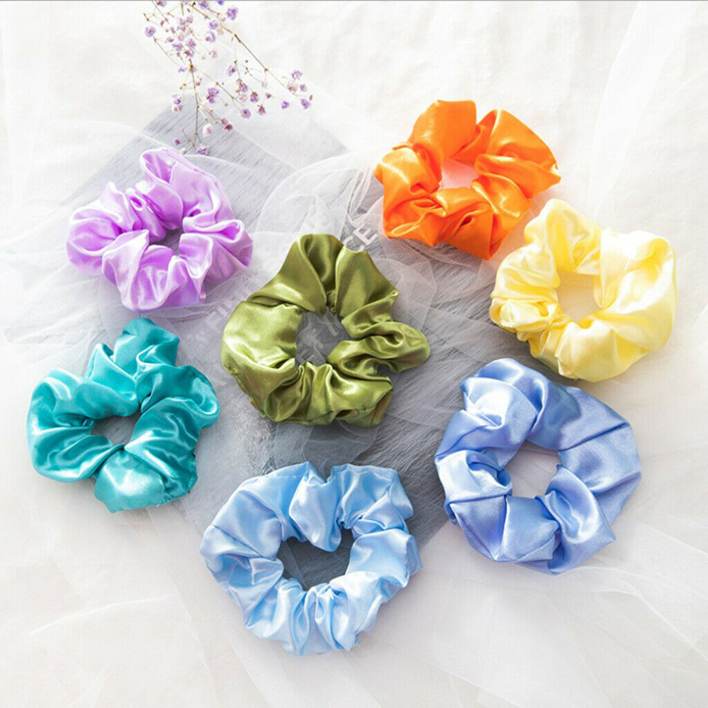 40Pack Hair Scrunchies Silk Satin Scrunchy Bobbles Elastic Hair Bands Holder