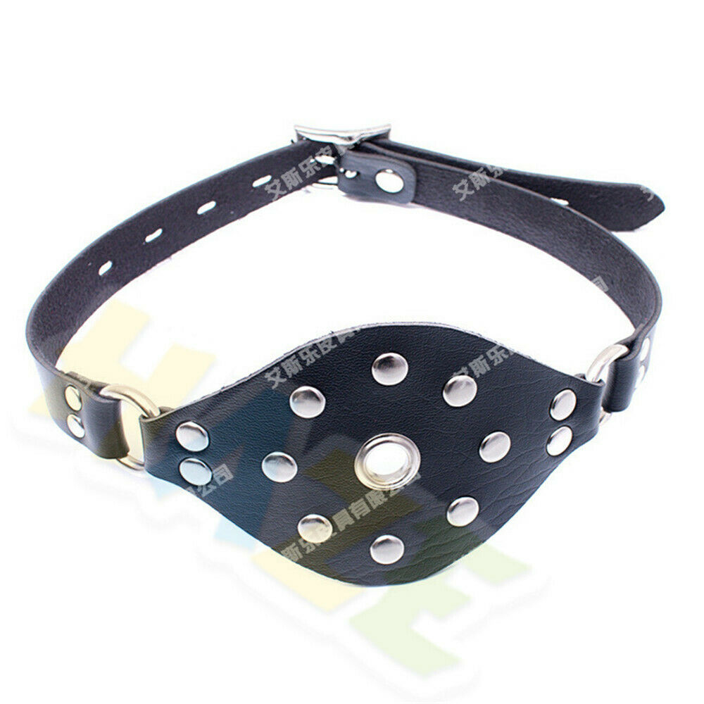 Bondage Inflatable Leather Ball Mouth Gag Choker Harness Ball Dribble Gag Slave