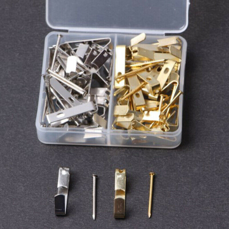 80pcs Steel Metal Picture Photo Oil Painting Frame Hard Wood Solid Wall Hook NC
