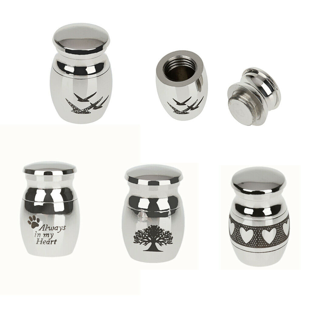 6 Pieces Pigeon and Heart Pattern Stainless Steel Cremation Urn Ash Holder