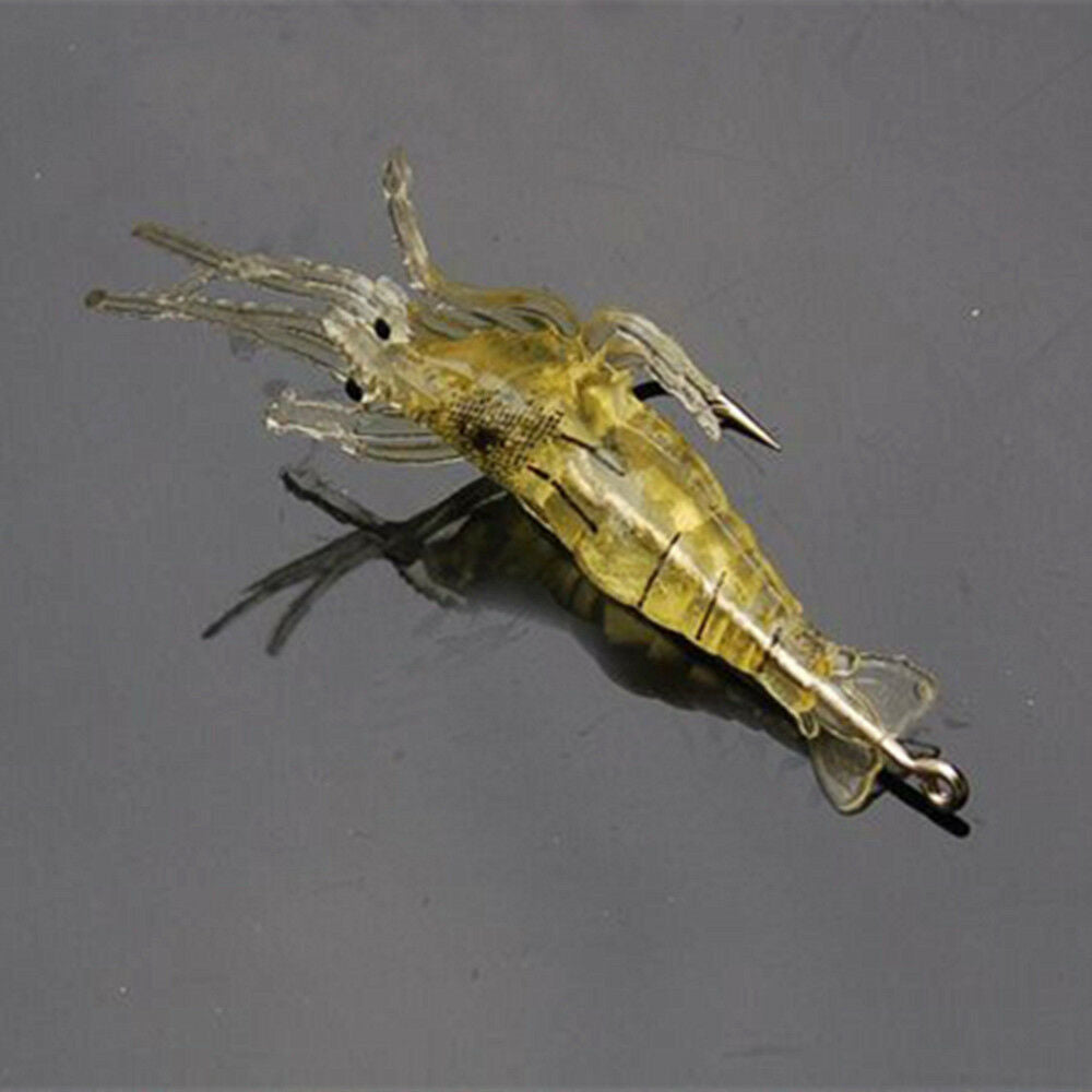 5PCS Soft Lures Bait Shrimp Fishing Simulation Prawn Saltwater Hooks Fish New
