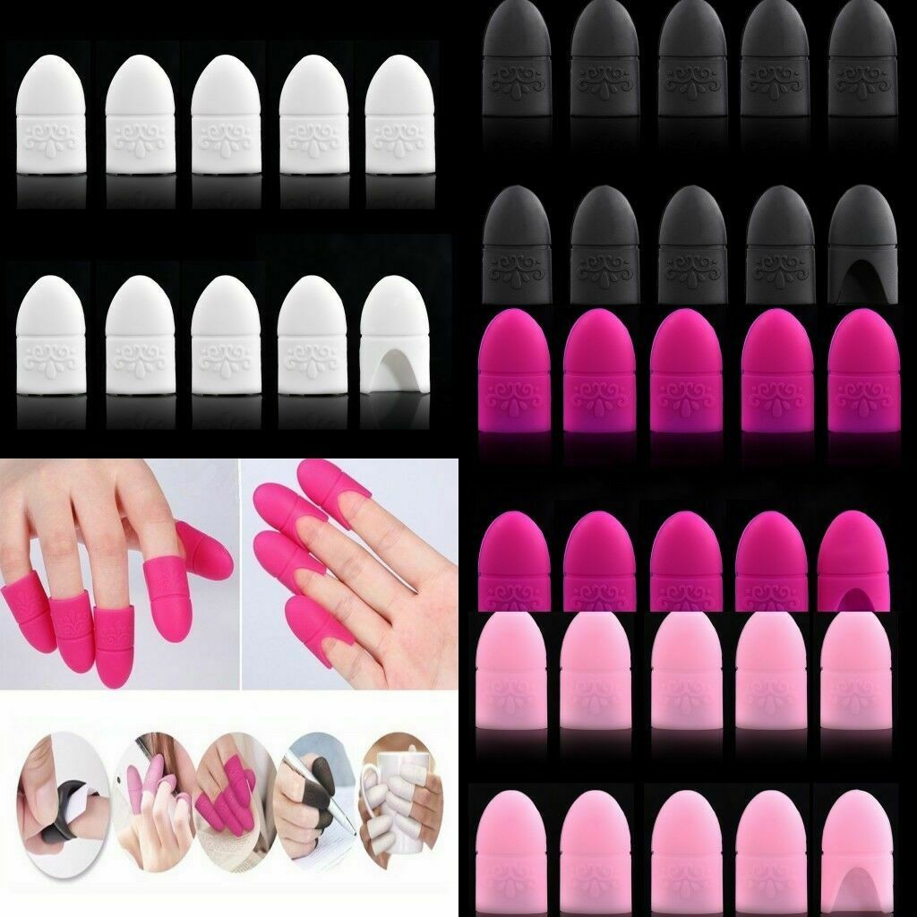 10PCS/Set Silicone Nail Soak Off UV Gel Art Polish Remover Wrap Clip Caps