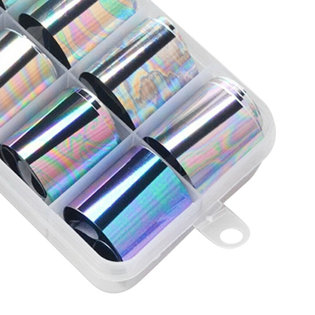 10 Designs/box Nail Art Decoration Iridescent Star Stickers Mixed Style 11