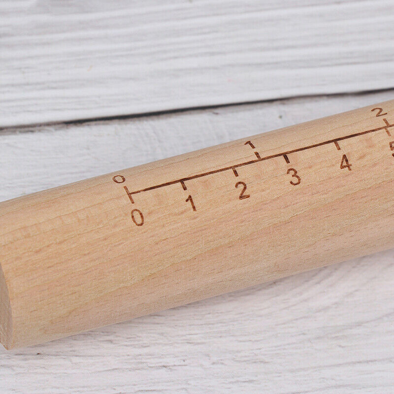 Solid Wood Rolling Stick With Scale Pie Rolling Pins Dough Roller Baking Too TL