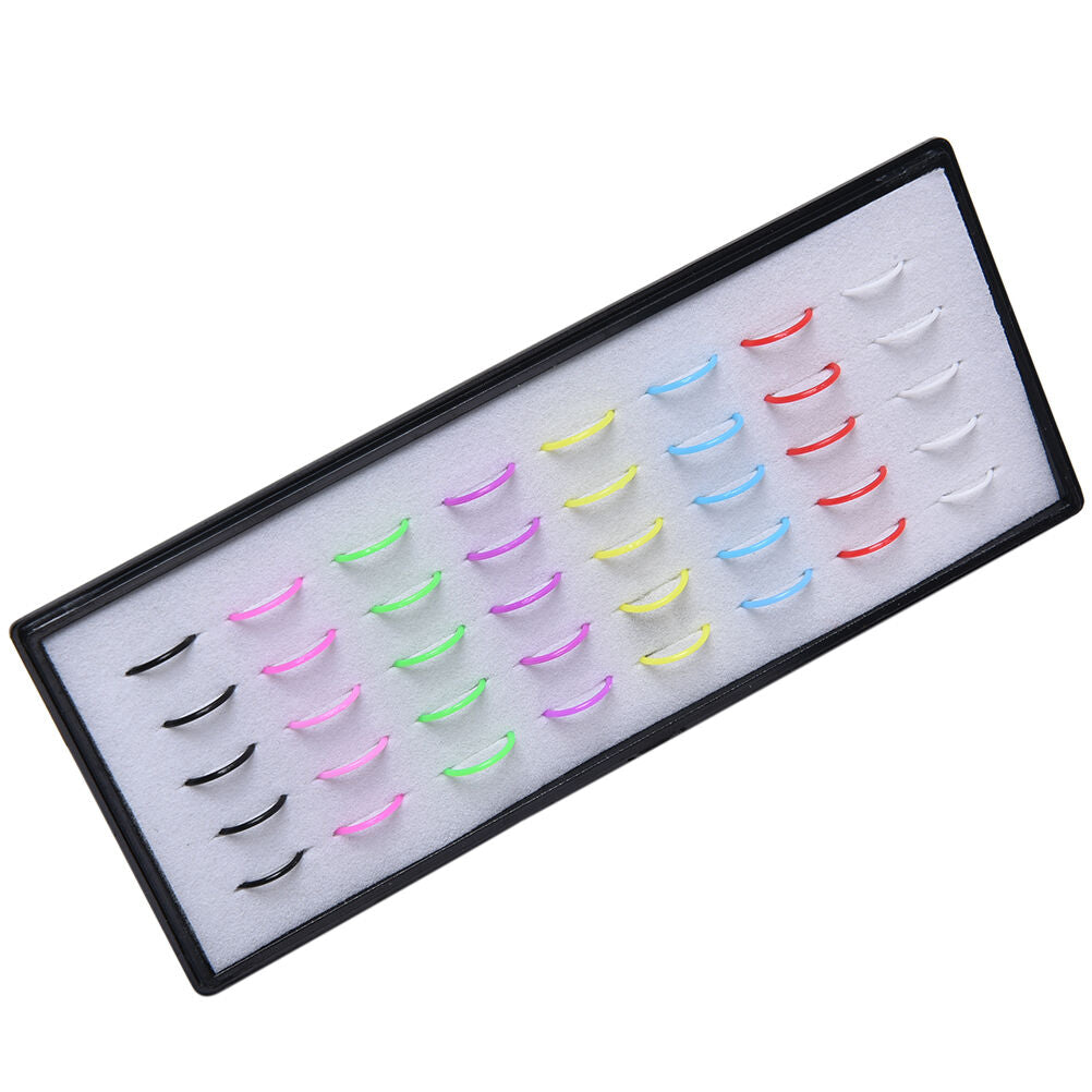 Wholesale 40pc 1Box Multi Acrylic Nose Studs  Ring Hoop Body Piercing Jewelry Rf