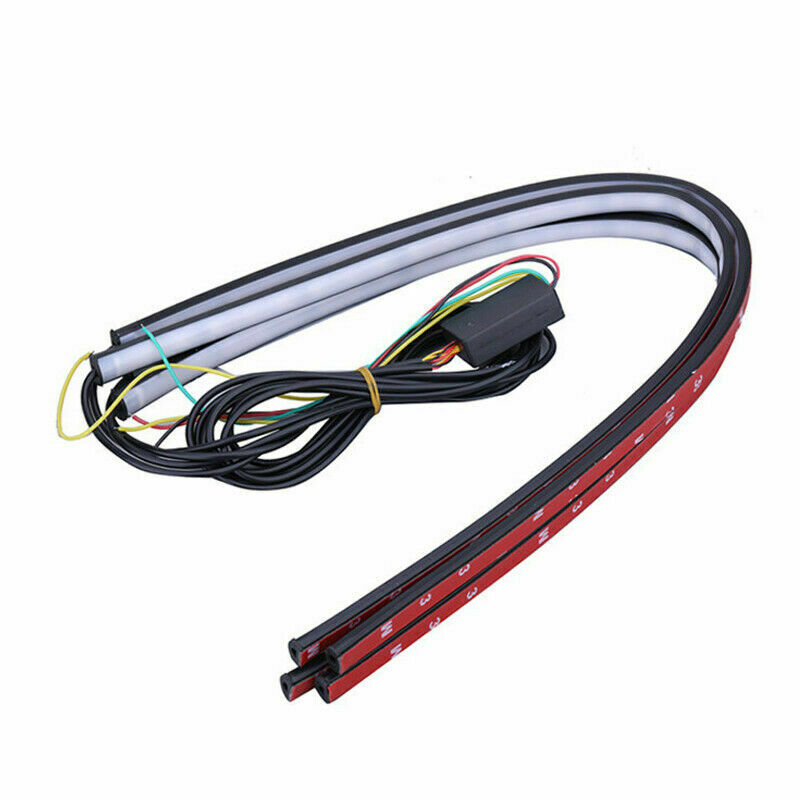 4PCS 12V LED Grill Colorful Car Steering Driving Lamp SUV Streamer Lights 60CM