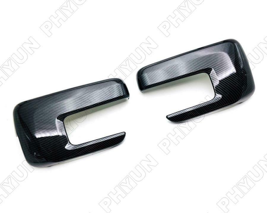 Carbon Fiber Style Rear View Side Mirror Covers Trim For Ford F150 F-150 2021-22