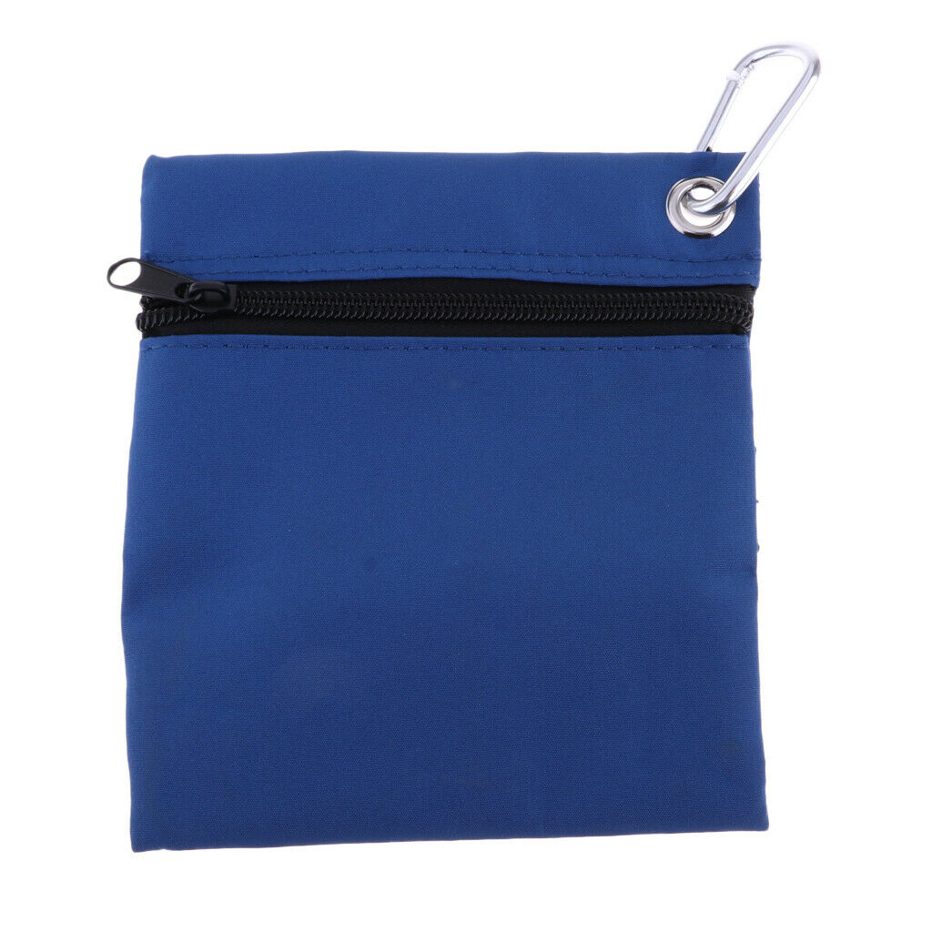 Golf Tee Ball Storage Bag Zippered Holder with Carabiner Golfing Accessories