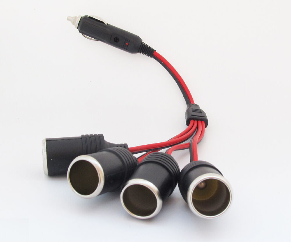 12V 24V Car Cigarette Lighter Charger 1 to 4 Way Socket Outlet Splitter Cable x1