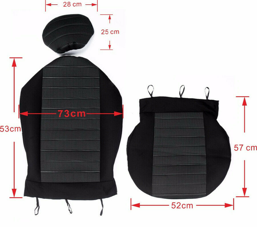 2PCS 5MM Foam Seat Covers Universal Interior Accessories Black & Blue Car SUV
