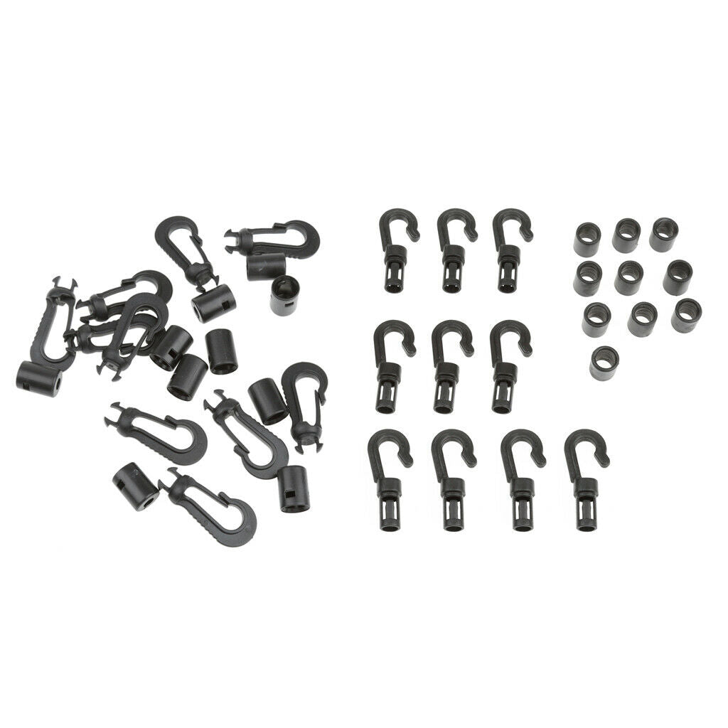 20 Pieces Kayak Canoe Boat Lashing J Hooks & Shock Cord Ends Bungee Kit