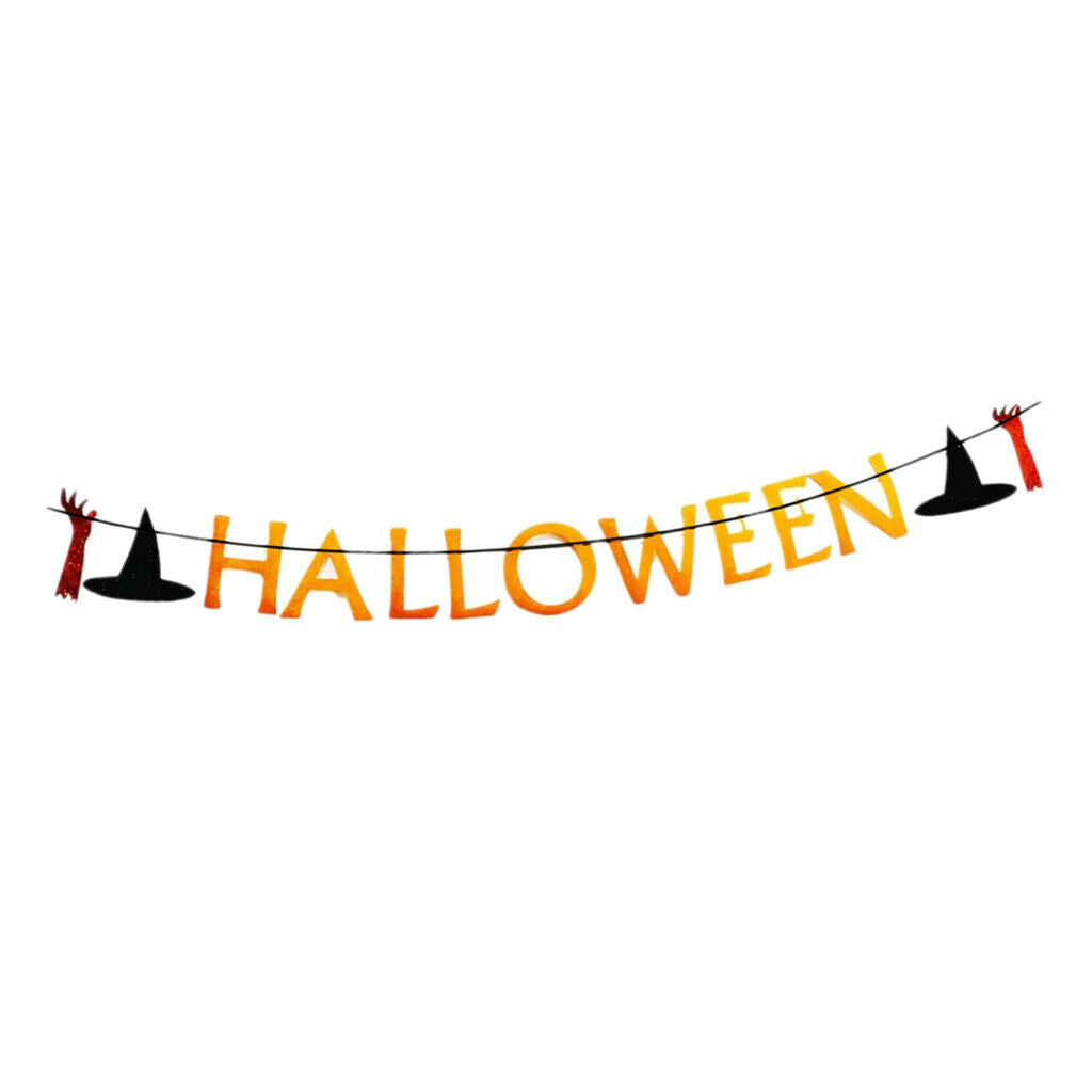 Halloween Bunting Banner Blood Hand-print Glitter Garland Party Ornaments