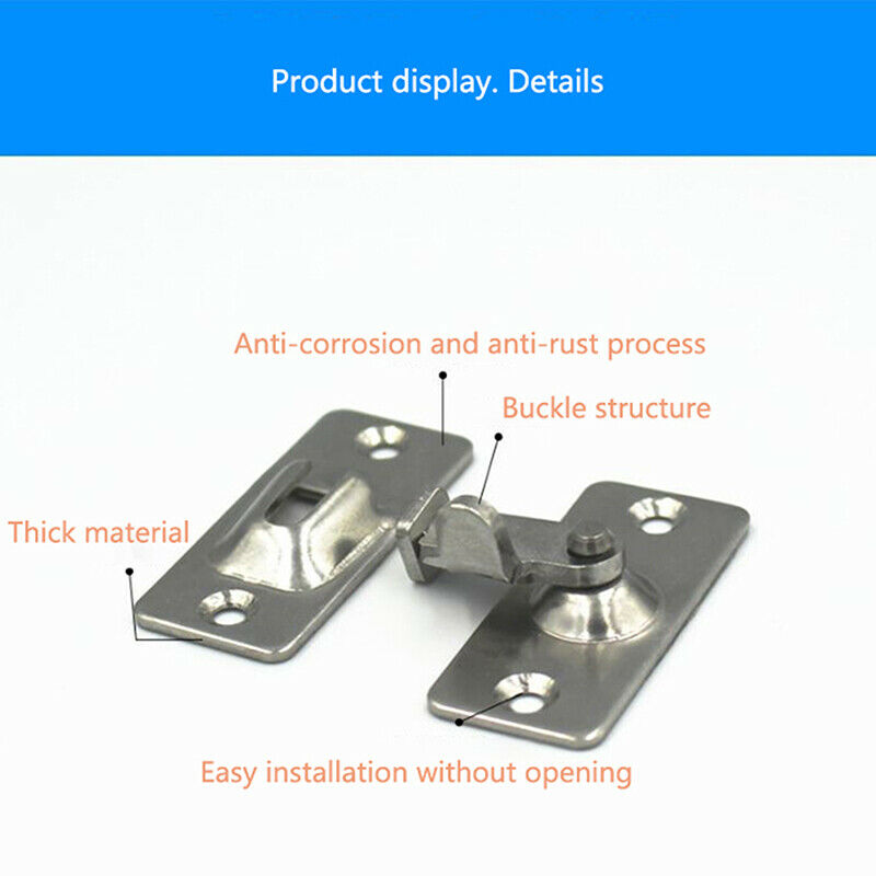 Mini Door Hasp Latch 90 Degree, Door Buckle Bolt Stainless Steel Safety An WLDF
