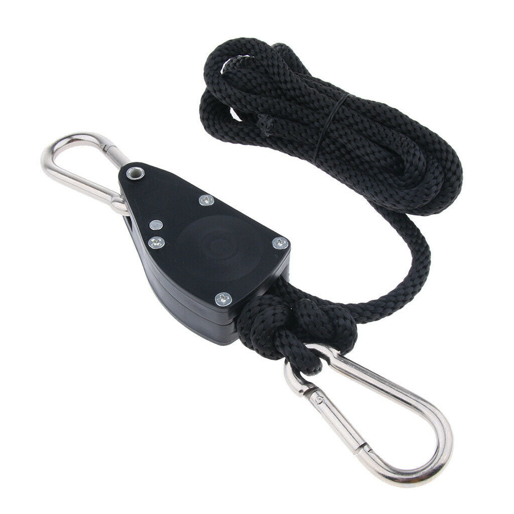 2X Guy Line Runner Camping Tent Awning Rope Pulley Ratchet Hangers Tensioner L