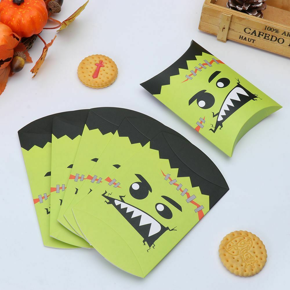 Pouch Cardboard Halloween Kraft Gift Bag Paper Candy Boxes Pillow Shape Box