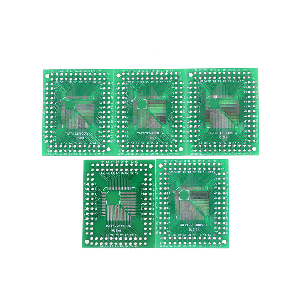 5pcs QFP/TQFP/LQFP/FQFP 32/44/64/80/100 to DIP Adapter PCB Board Converter lxUS