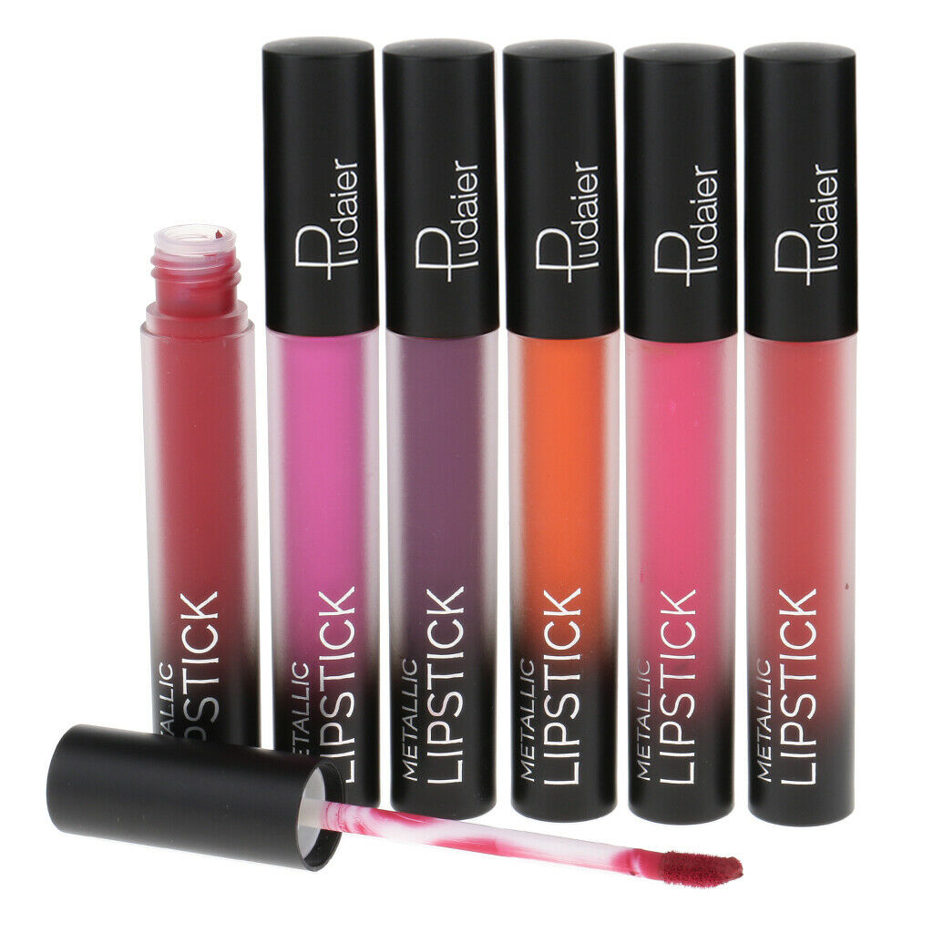 6 Color Beauty Liquid Lipstick Matte Shimmer Lip Gloss Waterproof Makeup 13-18