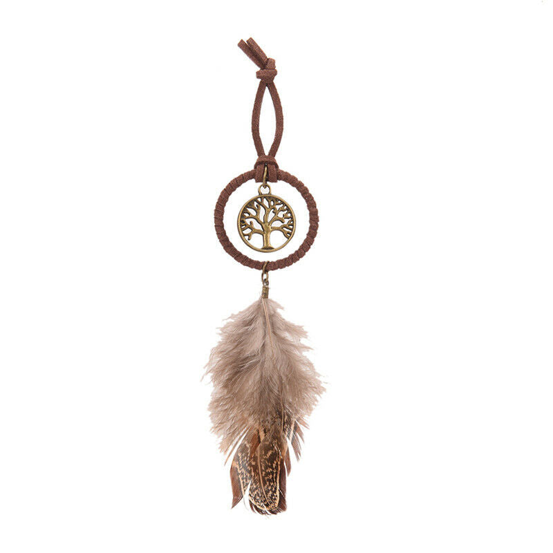 Mini Dream Catcher Feather Hanging Decor Wall Car Hanging Ornament KeychaDEAU