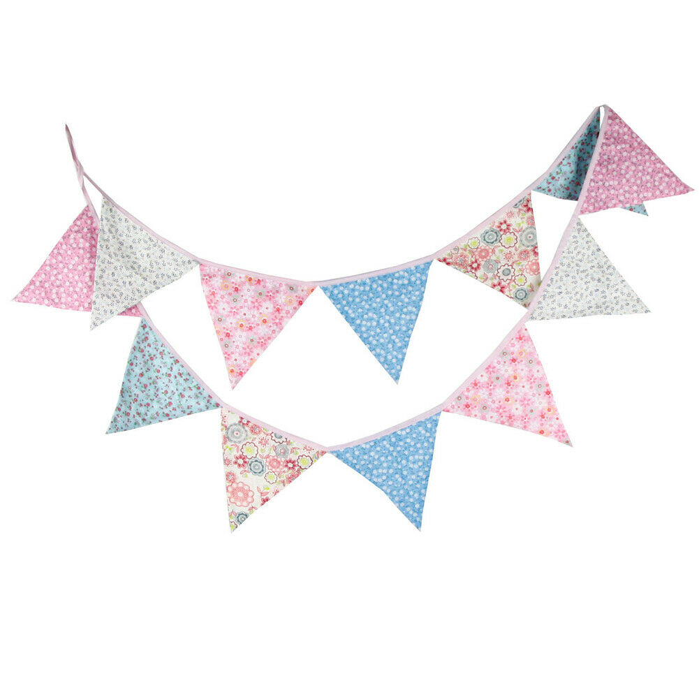 3.2m 12 Flags Powder Blue Flag Banner Pennant Wedding/Birthday Party Decor @