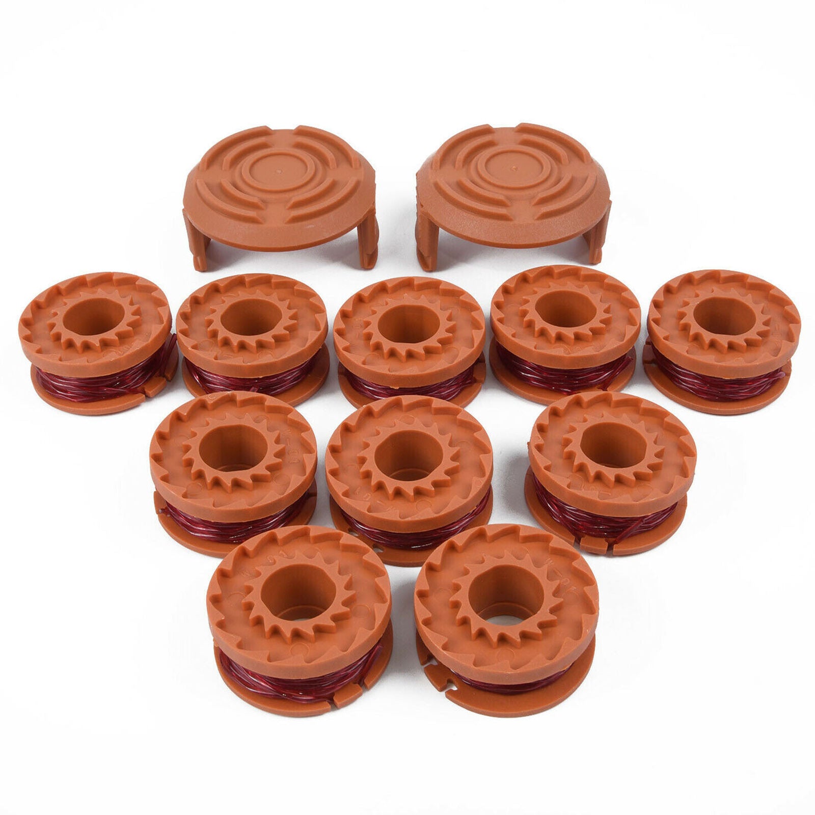 12 Pack Replacement Spool String Trimmer Line For WORX 10 Pack Spool And 2 Cap