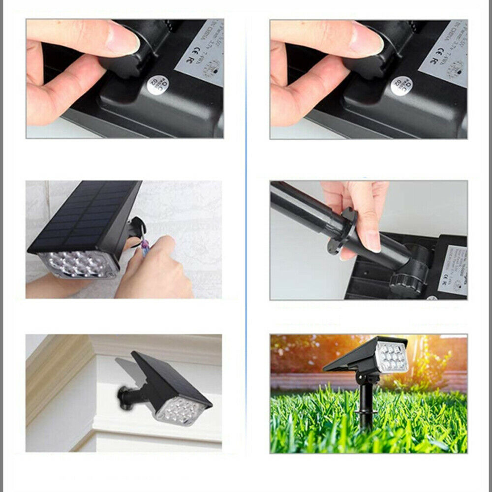 Solar Powered 20-LED Light Outdoor Garden Landscape Flood Lamp Waterproof