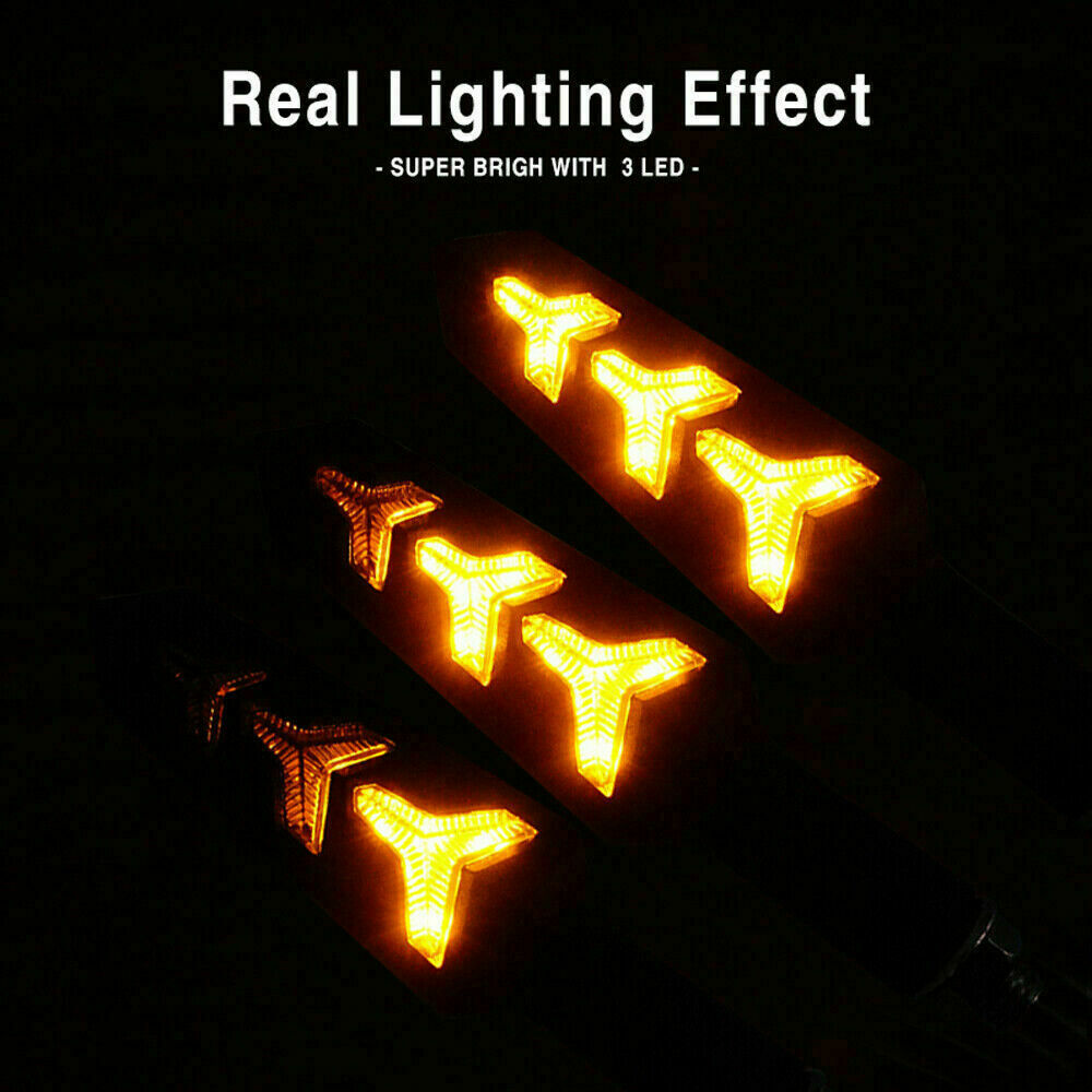2PCS Motorcycle LED Turn Signals Blinker Light For Kawasaki Ninja 250R 500R 650