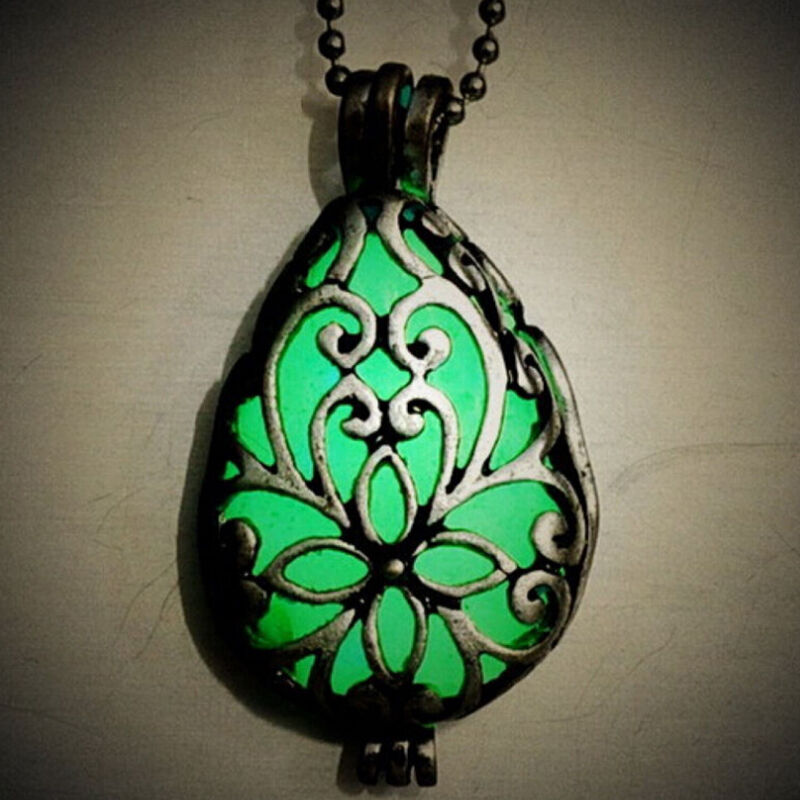 Lovely Wishing Tear Drop Fairy Glow in the Dark Steampunk Pendan.l8