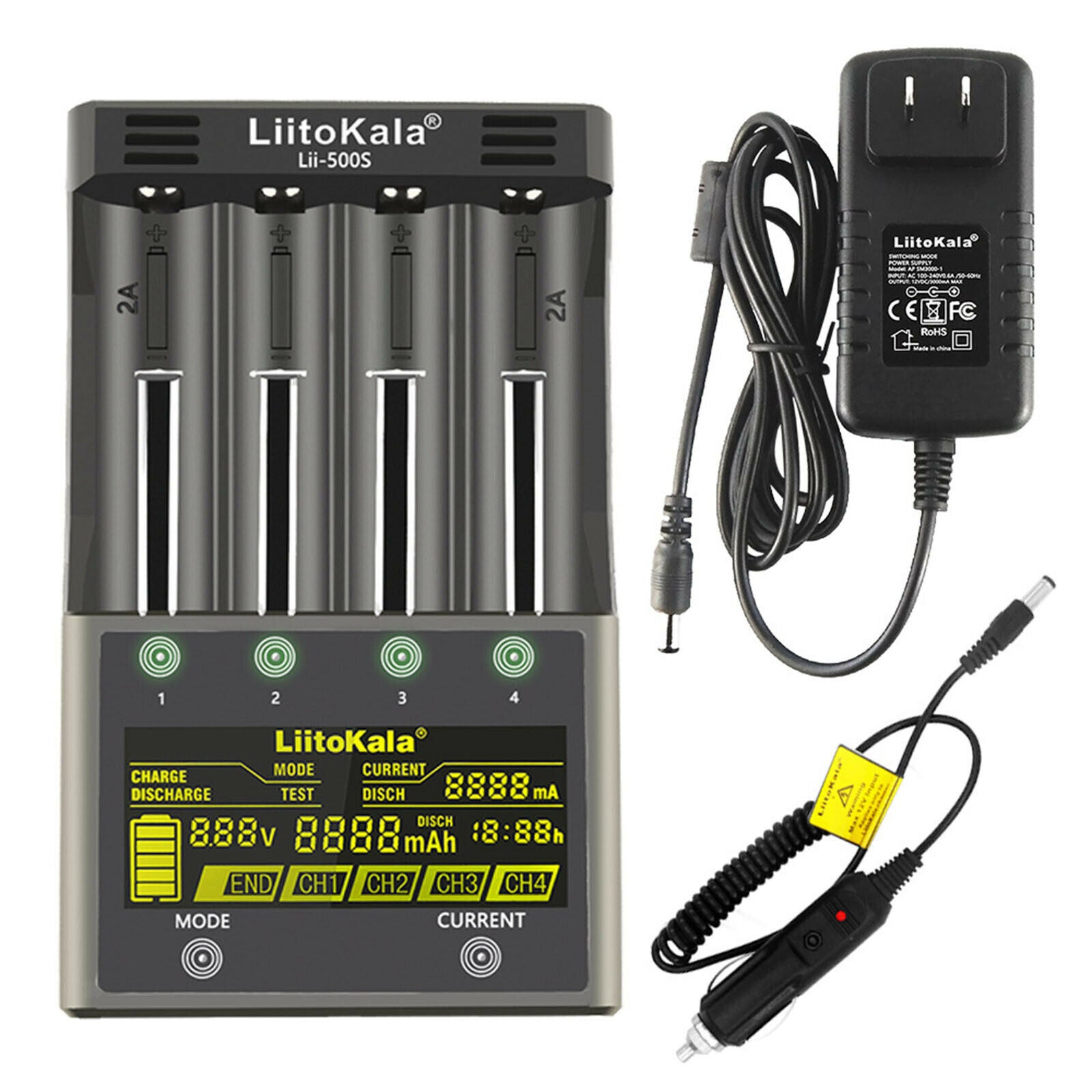 4 Slots Battery Charger for Universal Intelligent AAA with LCD Display