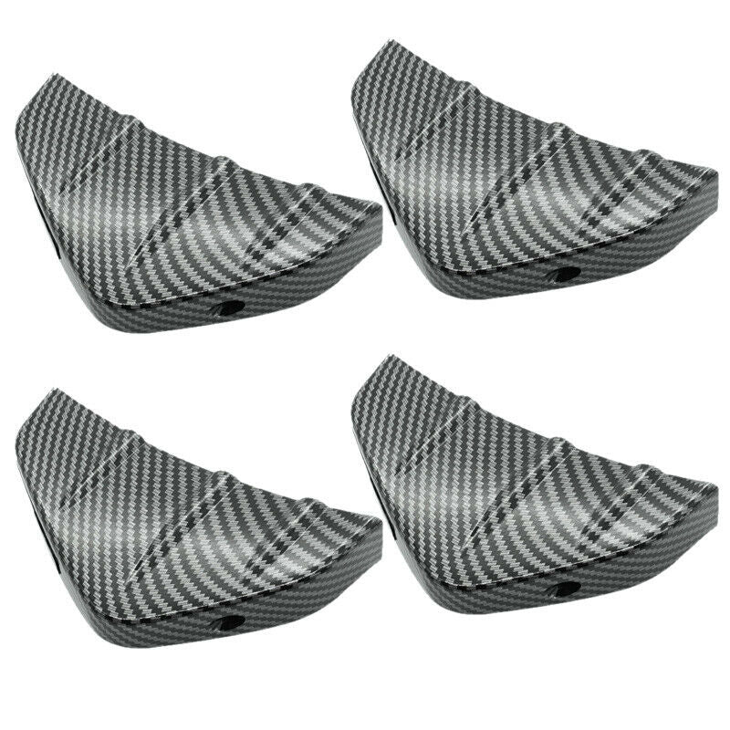 4pc Car Rear Bumper Lip Diffuser Shark Fins Splitter Carbon Fiber for Universal