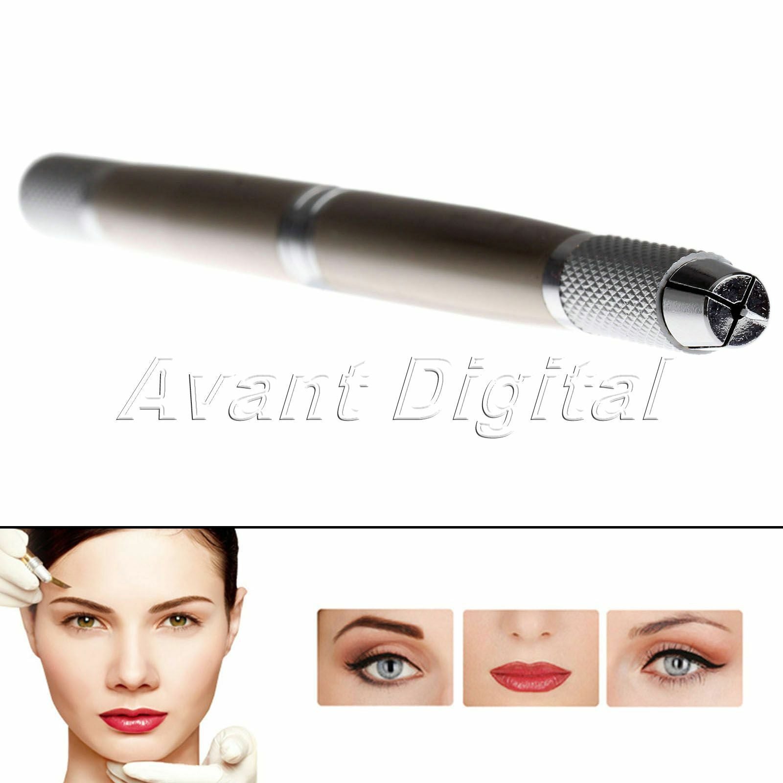 Tattoo Pen Makeup Eyebrow Pen Microblading Pen with 3pcs Needle Heads Eye Tattoo