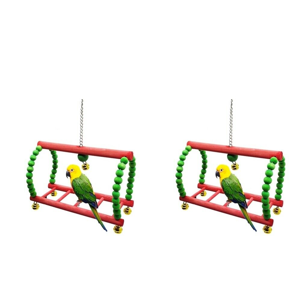 2x Bird Parrots Stand Perch Cockatiels Ladder For Medium Bird Macaws Finches