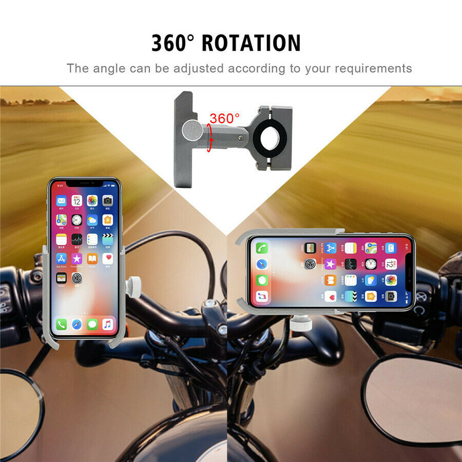 Motorcycle double anti-theft lock mobile phone bracket 360Â° rotating bracket