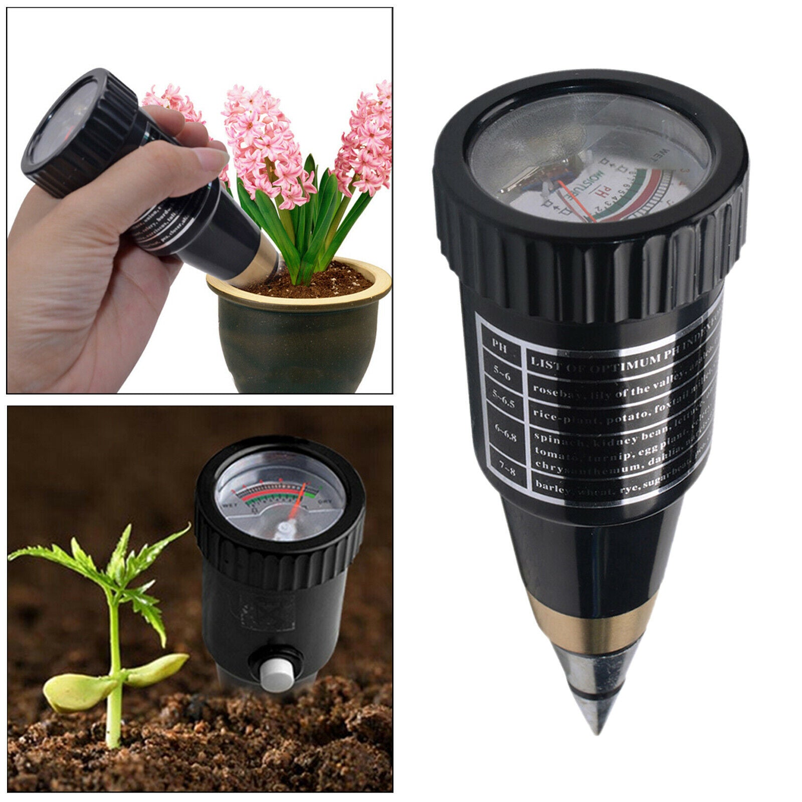 Portable Soil PH Tester Flower Planting Humidity Moisture Meter Sensor