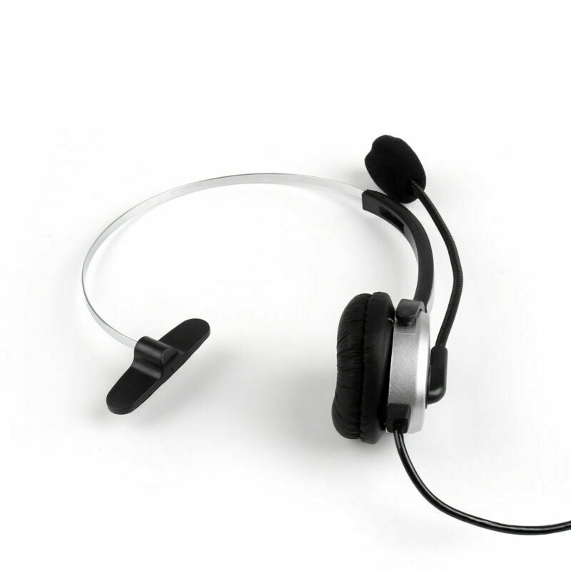5x 4 Wired RJ9 Call Center Corded Operator Telephone Mic Headset Monaural Sil