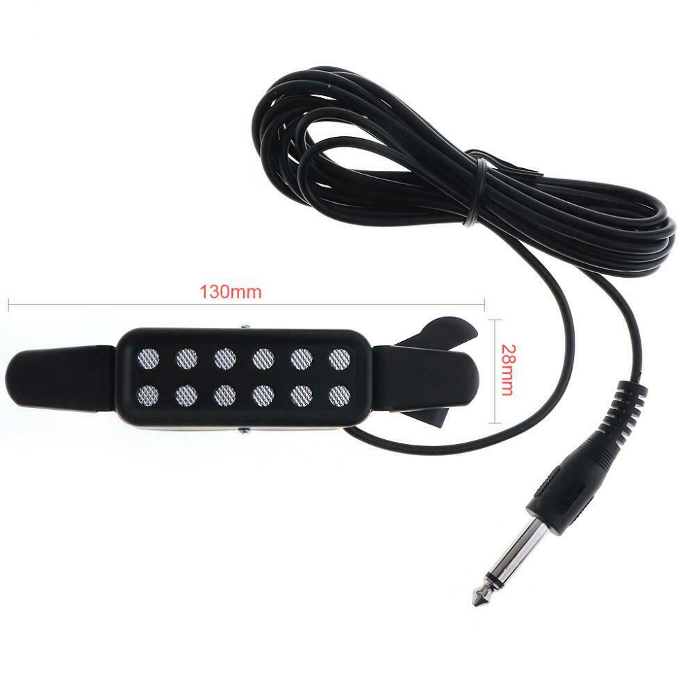 12Hole Acoustic Guitar Sound Pickup Microphone Portable Free Opening Amplifier