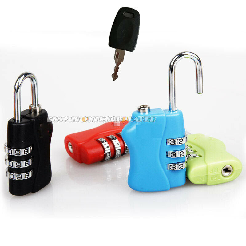 Black Resettable 3 Digit Combination Lock Key Suitcase Luggage Masterlock 007Key