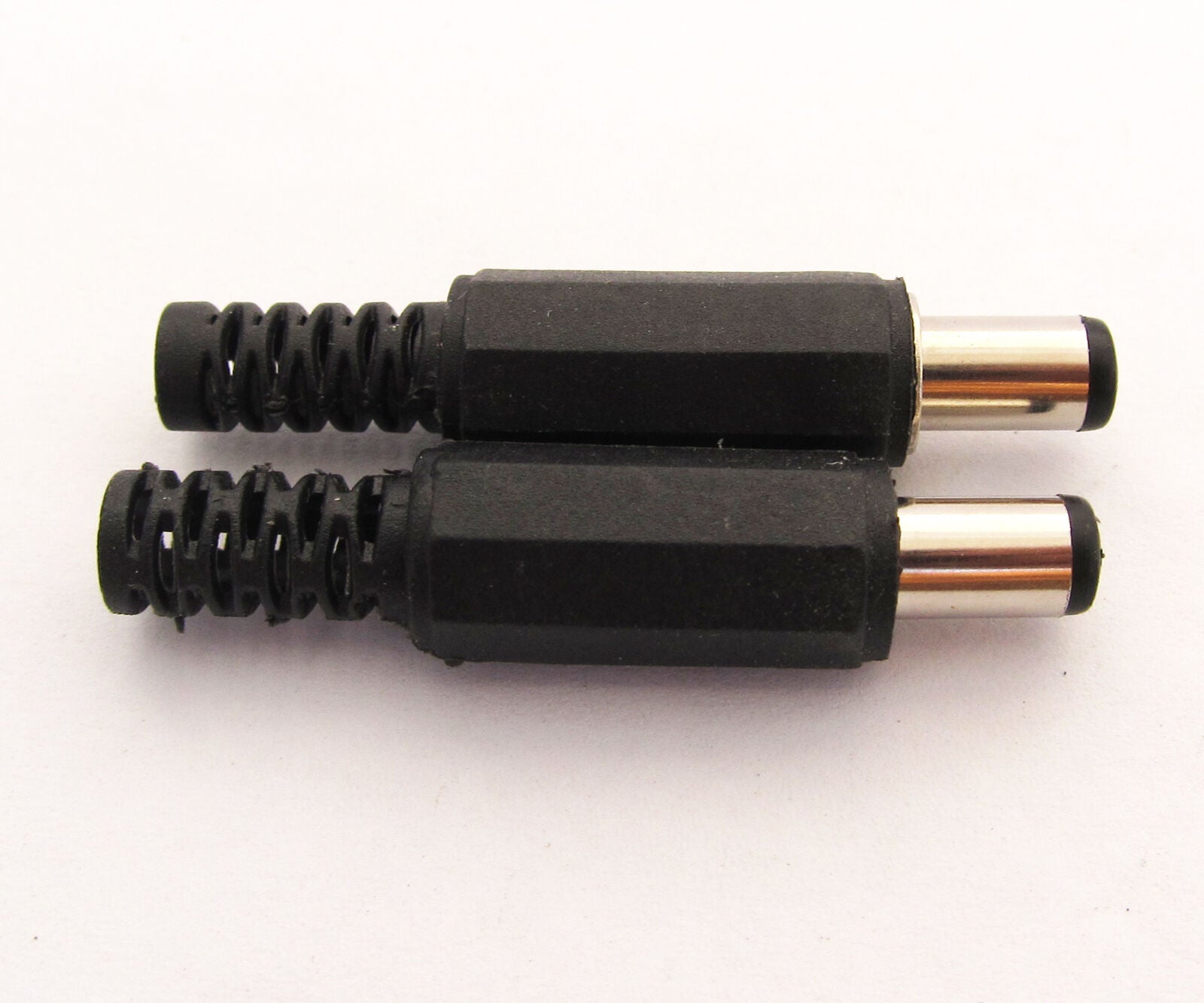 1pc 2.1x5.5mm 2.1mm DC Power Male Plug Soldering Connector Plastic Cover Black