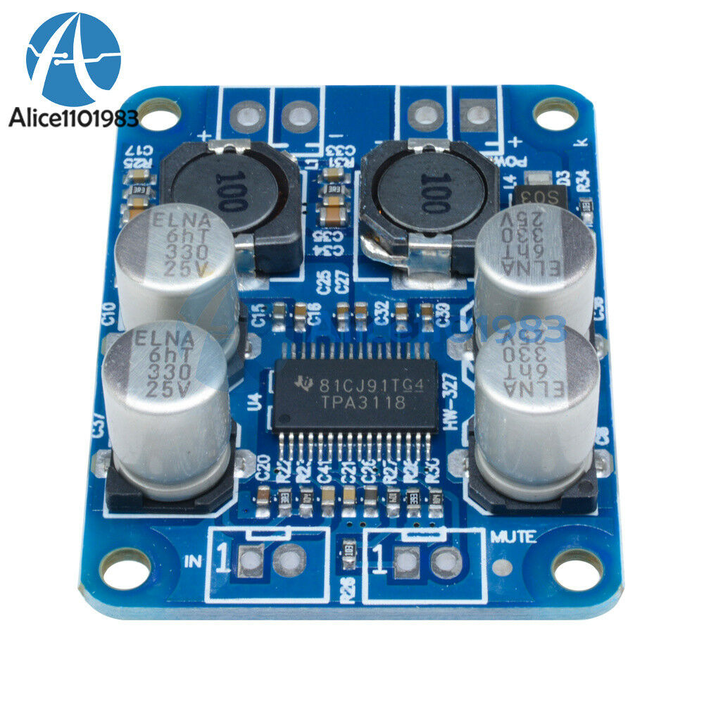 2PCS TPA3118 PBTL Mono Digital Amplifier Board 1X60W 12V 24V POWER AMP Car