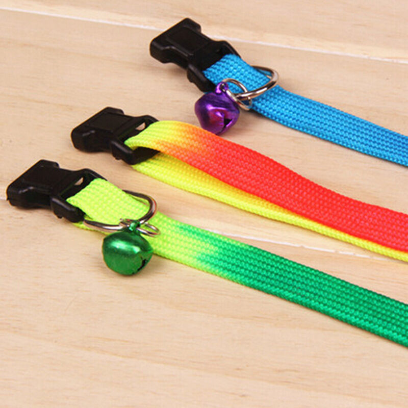 Reflective Adjustable Small Bell Pet Dog Puppy Cat Collar Tag Neck Strap .l8