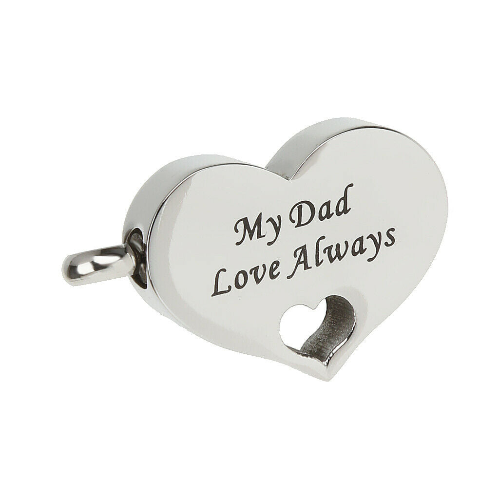 Heart Shape Cremation Keepsake Memorial Ash Urn Holder Pendant for Necklace