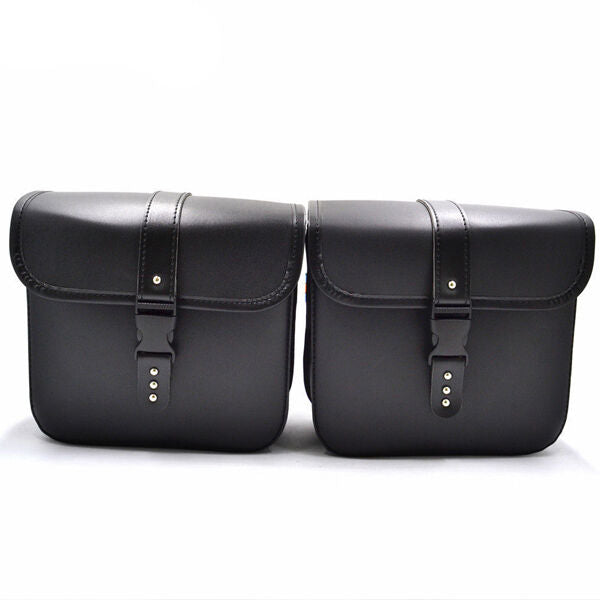 2PCS Motorcycle PU Leather Saddle Bags Storage Tool Pouch Waterproof  Handy