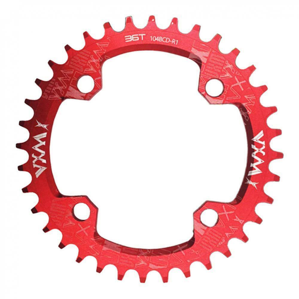 Bike Chainring 104 BCD Narrow Wide Chain Ring Chainwheel Sprockets Red 38T